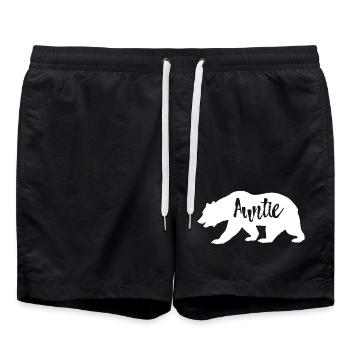Auntie Bear - Swim Trunks - black - Front - AI Model Male 185 light (185cm)
