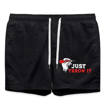 Just Throw It Darts - Swim Trunks - black - Front - AI Model Male 185 light (185cm)