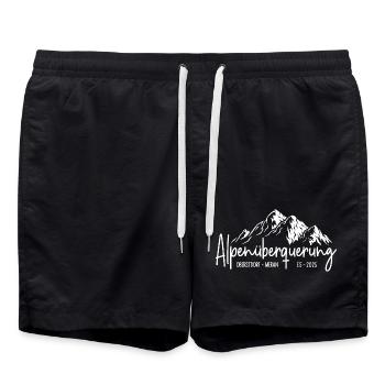 Oberstdorf - Meran / Alpenüberquerung 2025 E5 - Badeshorts - Schwarz - Vorne - AI Model Male 185 light (185cm)