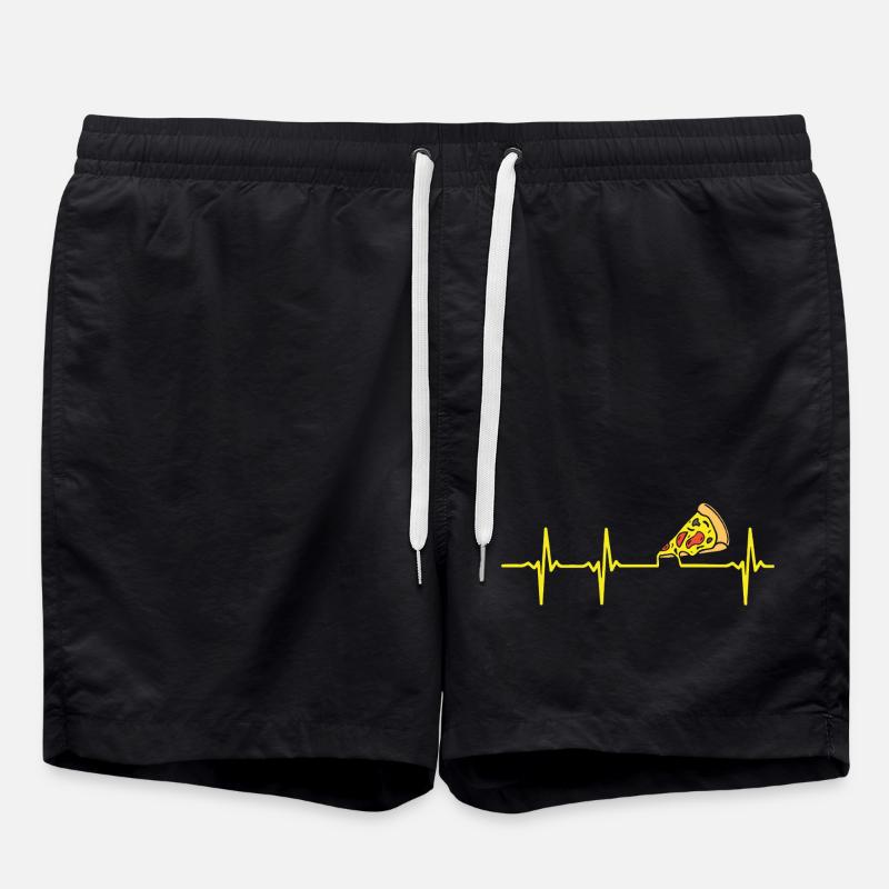 Pizza Heartbeat - Swim Trunks - black