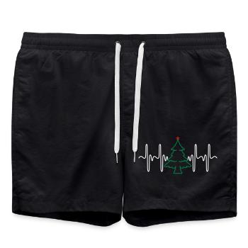 Sapin de Noël Heartbeat (couleurs modifiables) - Short de bain - noir - Devant - AI Model Male 185 light (185cm)