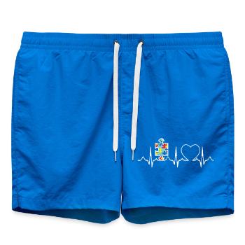 Autism Puzzle Heartbeat - Swim Trunks - cobalt blue - Front