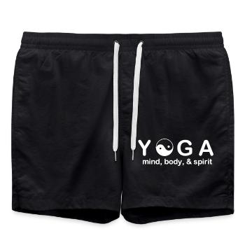 Yoga Mind Body And Spirit - Swim Trunks - black - Front - AI Model Male 185 light (185cm)