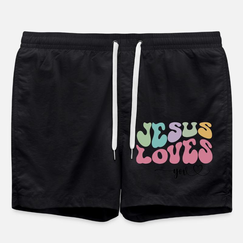 Jesus liebt dich - Badeshorts - Schwarz