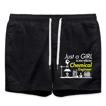 Just A Girl In Love With Chemical Engineer - Swim Trunks - black - Front - AI Model Male 185 light (185cm)