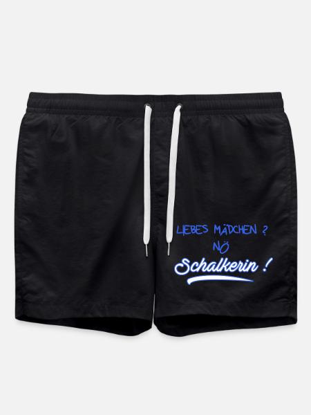 Liebes Mädchen? Nö Schalkerin - Schalke Fan - Badeshorts - Schwarz