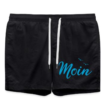 Moin - Spruch Design Geschenk - Badeshorts - Schwarz - Vorne - AI Model Male 185 light (185cm)