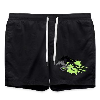 chevaux - étalon - jument - poulain - Short de bain - noir - Devant - AI Model Male 185 light (185cm)