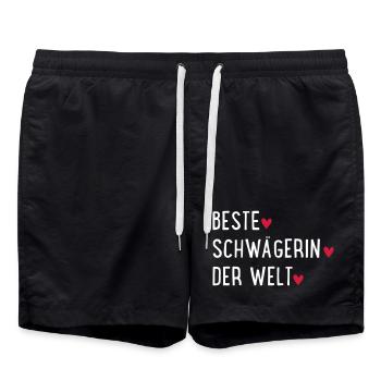 Beste Schwägerin der Welt - Badeshorts - Schwarz - Vorne - AI Model Male 185 light (185cm)
