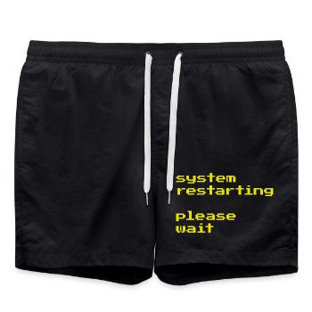 System restarting - Badeshorts - Schwarz - Vorne - AI Model Male 185 light (185cm)