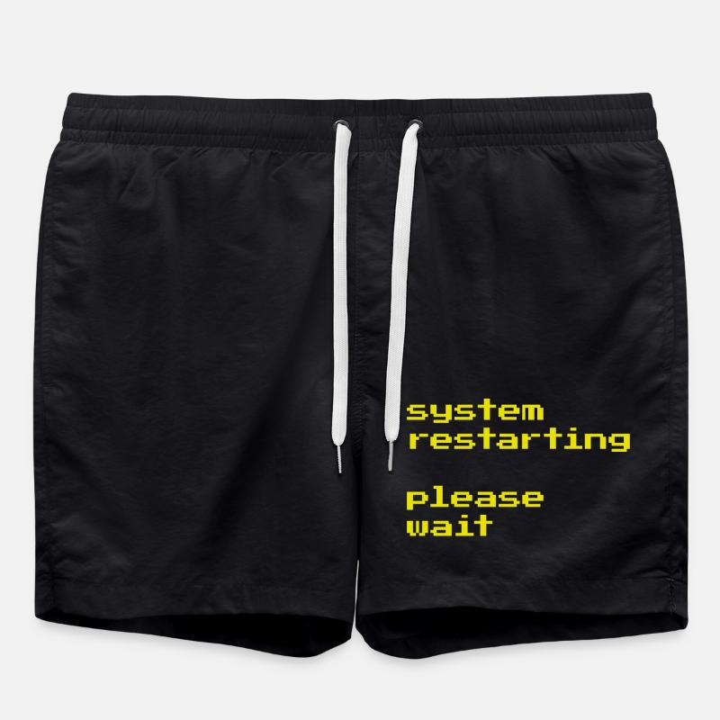 System restarting - Swim Trunks - black