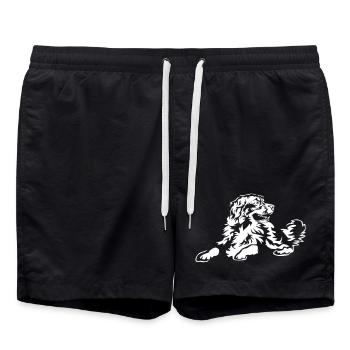 Bernese Mountain Dog "Black Edition - Swim Trunks - black - Front - AI Model Male 185 light (185cm)
