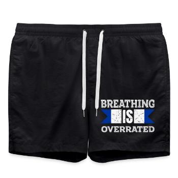 Breathing is Overrated - Swim Trunks - black - Front - AI Model Male 185 light (185cm)