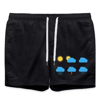 Weather Symbols - Swim Trunks - black - Front - AI Model Male 185 light (185cm)
