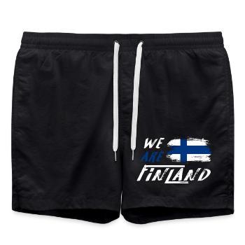 Wir sind Finnland - Badeshorts - Schwarz - Vorne - AI Model Male 185 light (185cm)