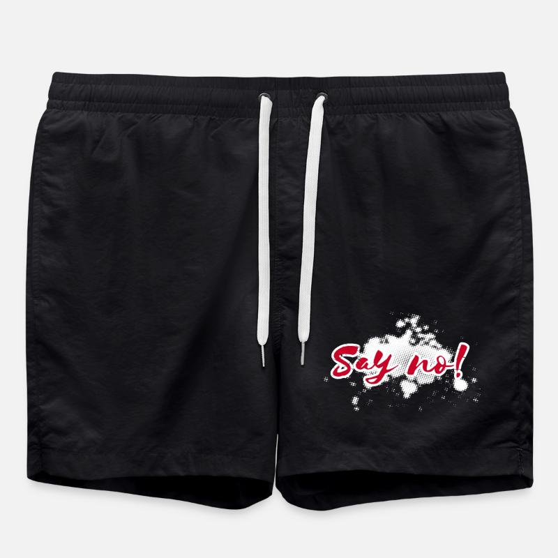 Dites Pas de lettrage - Short de bain - noir