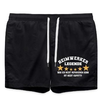 Heimwerker Legende Geschenk - Badeshorts - Schwarz - Vorne - AI Model Male 185 light (185cm)