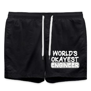 World's Best Engineer Bold Statement - Swim Trunks - black - Front - AI Model Male 185 light (185cm)