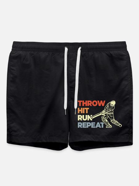 Throw Hit Run Repeat - Badeshorts - Schwarz