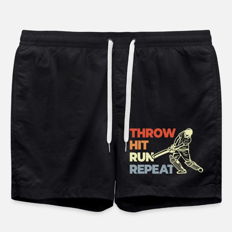 Throw Hit Run Repeat - Badeshorts - Schwarz