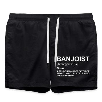 Banjo player definition - Swim Trunks - black - Front - AI Model Male 185 light (185cm)