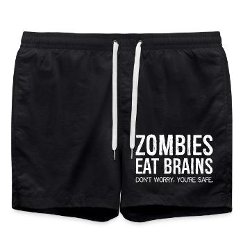 Zombies Eat Brains Lustiges Shirt - Badeshorts - Schwarz - Vorne - AI Model Male 185 light (185cm)