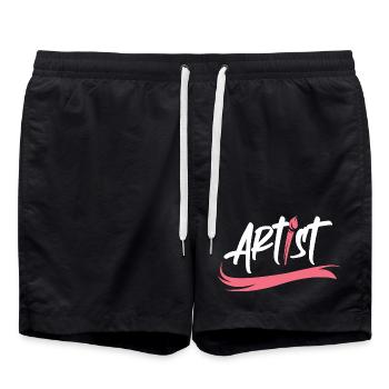 artist pinsel logo icon Künstler Illustration - Badeshorts - Schwarz - Vorne - AI Model Male 185 light (185cm)