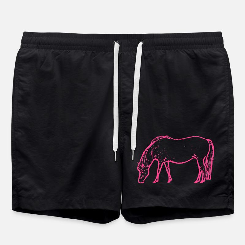 Cheval rose rose - Short de bain - noir