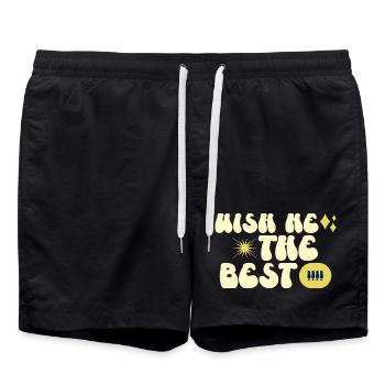 Wish me the best - Short de bain - noir - Devant - AI Model Male 185 light (185cm)
