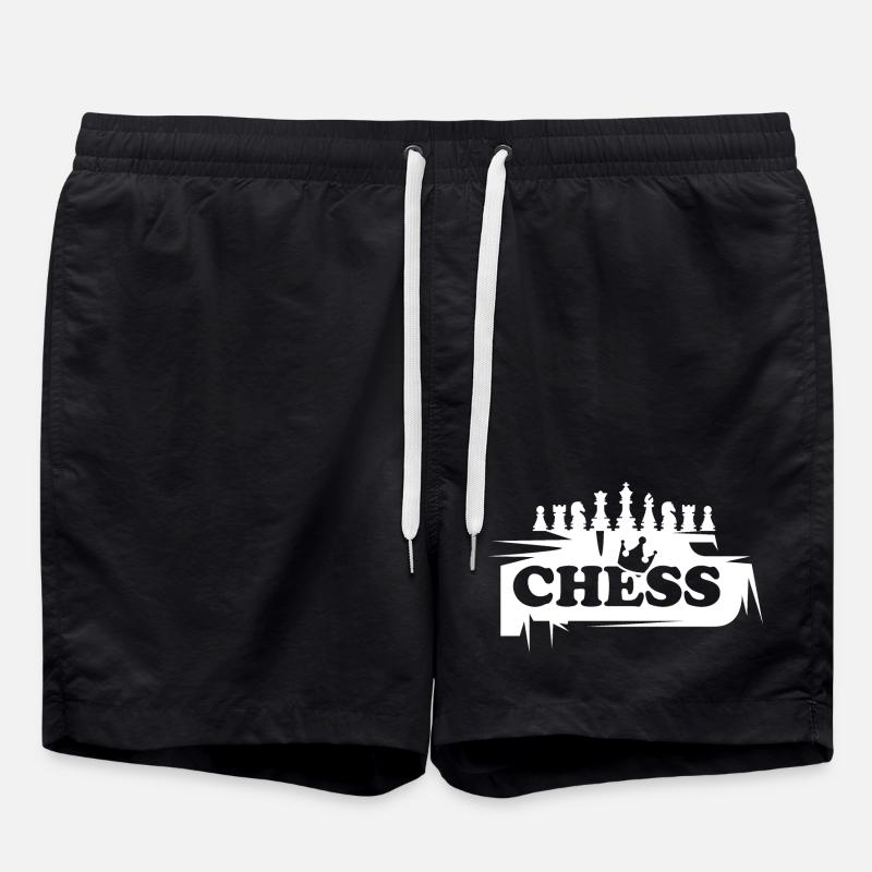 Schach Graffiti Schachfiguren Illustration icon - Badeshorts - Schwarz