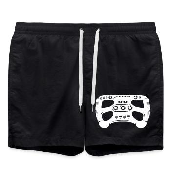 simracer lenkrad formel racing gaming gamer icon - Badeshorts - Schwarz - Vorne - AI Model Male 185 light (185cm)