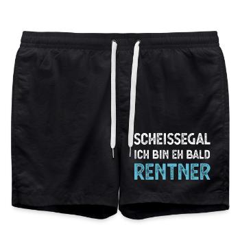 Rentner Ruhestand - Badeshorts - Schwarz - Vorne - AI Model Male 185 light (185cm)