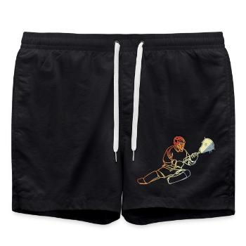 Gardien de but de crosse Vintage - Short de bain - noir - Devant - AI Model Male 185 light (185cm)