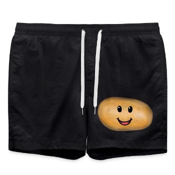 Kartoffel Gemüse Kartoffeln - Badeshorts - Schwarz - Vorne - AI Model Male 185 light (185cm)