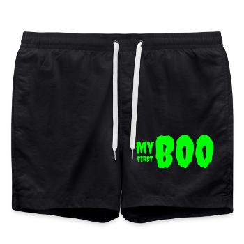 Vibrant Green Growth Typography Tee - Swim Trunks - black - Front - AI Model Male 185 light (185cm)