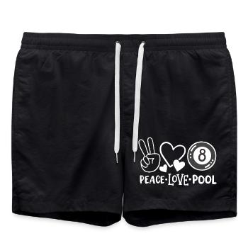 8-Ball Poolbillardspieler - Badeshorts - Schwarz - Vorne - AI Model Male 185 light (185cm)