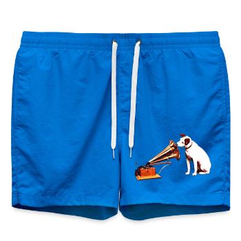 His Master's Voice painting - Swim Trunks - cobalt blue - Front