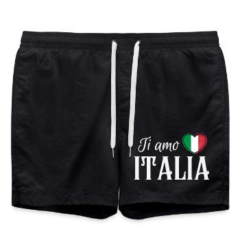 I love Italy, Italian pride - Swim Trunks - black - Front - AI Model Male 185 light (185cm)