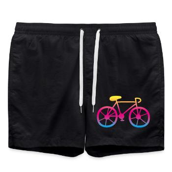Bicycle Bike Color Rainbow Wheel Cycling Tour - Swim Trunks - black - Front - AI Model Male 185 light (185cm)