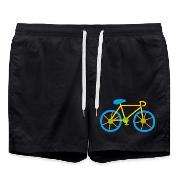 vélo vélo roue enfants bande dessinée en plein air - Short de bain - noir - Devant - AI Model Male 185 light (185cm)