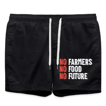 Agricultural future motive - Swim Trunks - black - Front - AI Model Male 185 light (185cm)