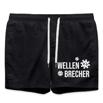 Wellenbrecher - Badeshorts - Schwarz - Vorne - AI Model Male 185 light (185cm)