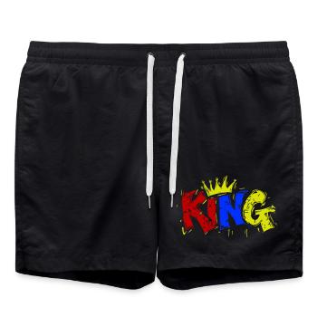 Roi coloré - Short de bain - noir - Devant - AI Model Male 185 light (185cm)