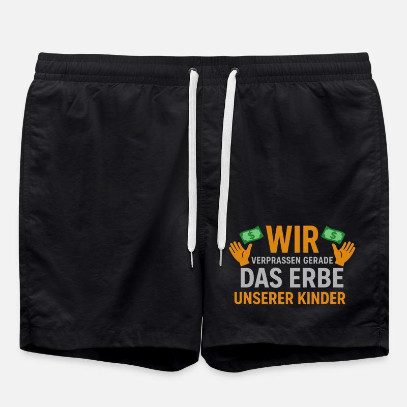 We are squandering our children's inheritance - Swim Trunks - black