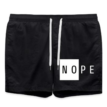 Nope White Gift - Swim Trunks - black - Front - AI Model Male 185 light (185cm)