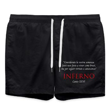 Inferno Canto XXVI Göttliches Commedy Rücksichtsvoll - Badeshorts - Schwarz - Vorne - AI Model Male 185 light (185cm)