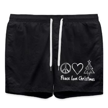 Frieden Liebe Weihnachten Doodle - Badeshorts - Schwarz - Vorne - AI Model Male 185 light (185cm)