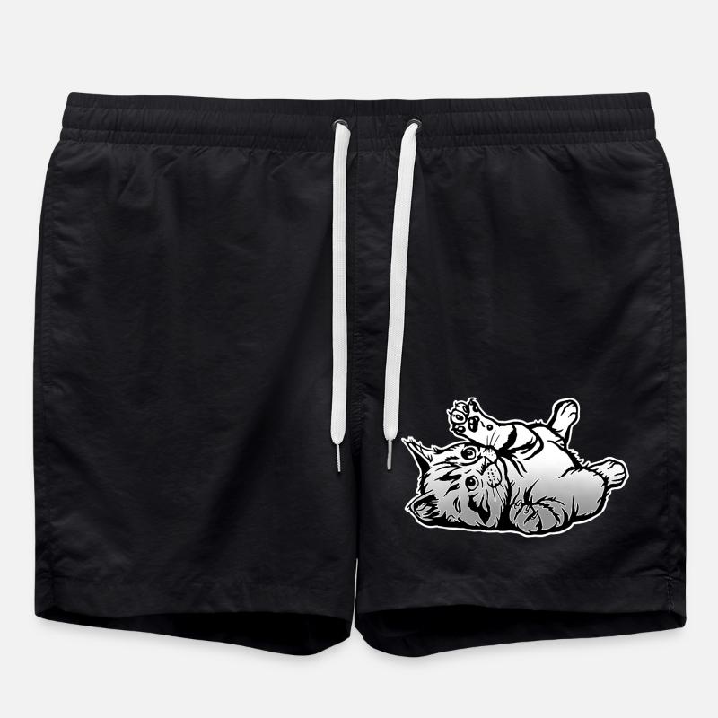 Playful Cat - Swim Trunks - black