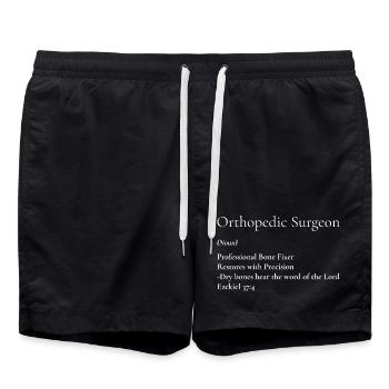 Orthopedic Surgeon Bone Fixer Tee - Swim Trunks - black - Front - AI Model Male 185 light (185cm)