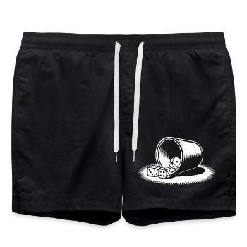 Schocken Team Schock Aus! Würfeln Knobeln Jule - Badeshorts - Schwarz - Vorne - AI Model Male 185 light (185cm)